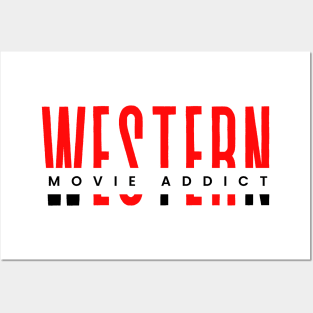 Western movie addict red and black typography design Posters and Art